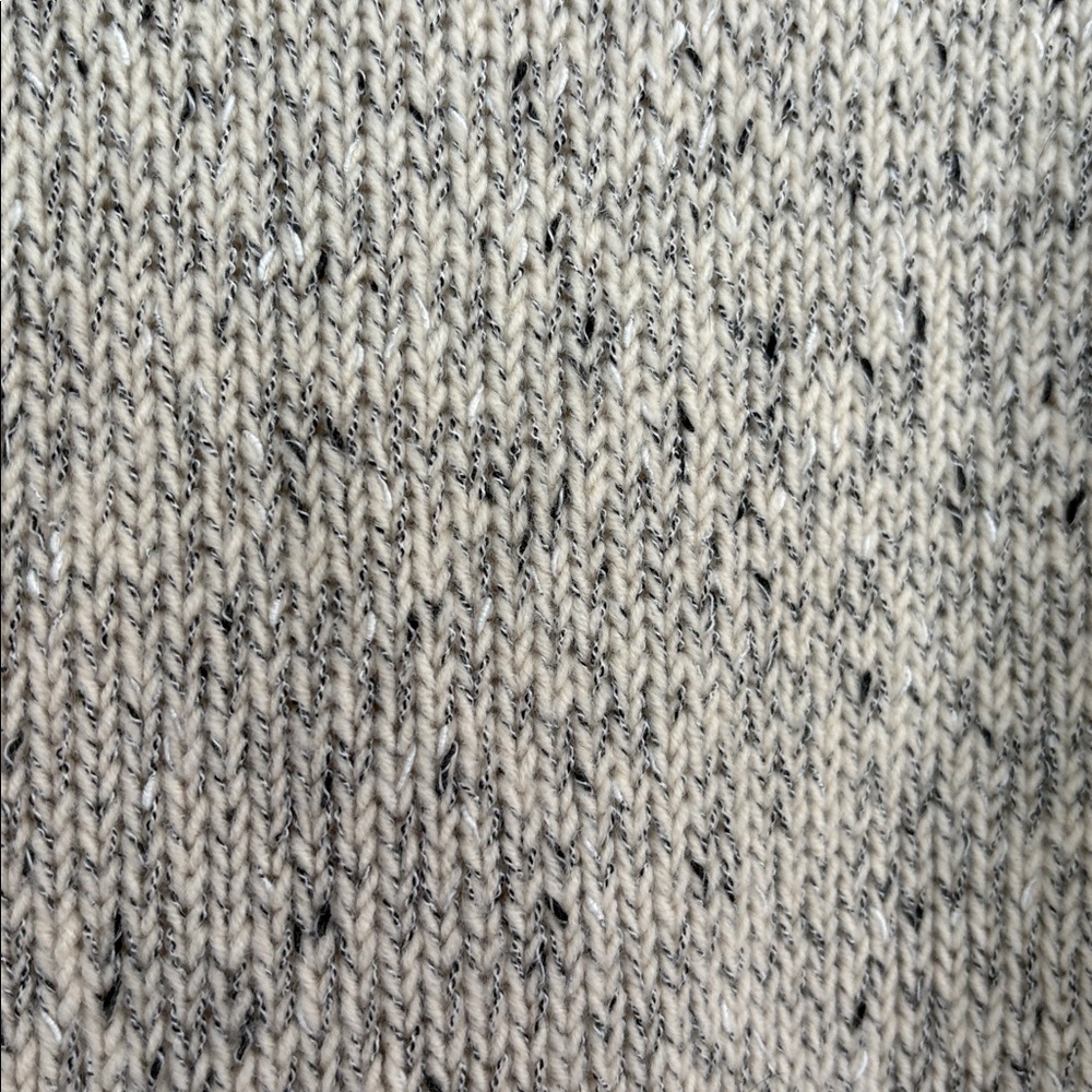 Club Monaco Wool Blend Marled Beige/Gray Knit Sweater with Cream Under Layer - Picture 5 of 11